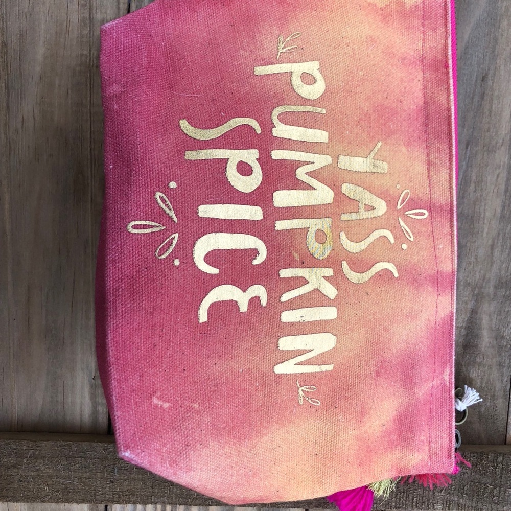 Pumpkin spice makeup bag